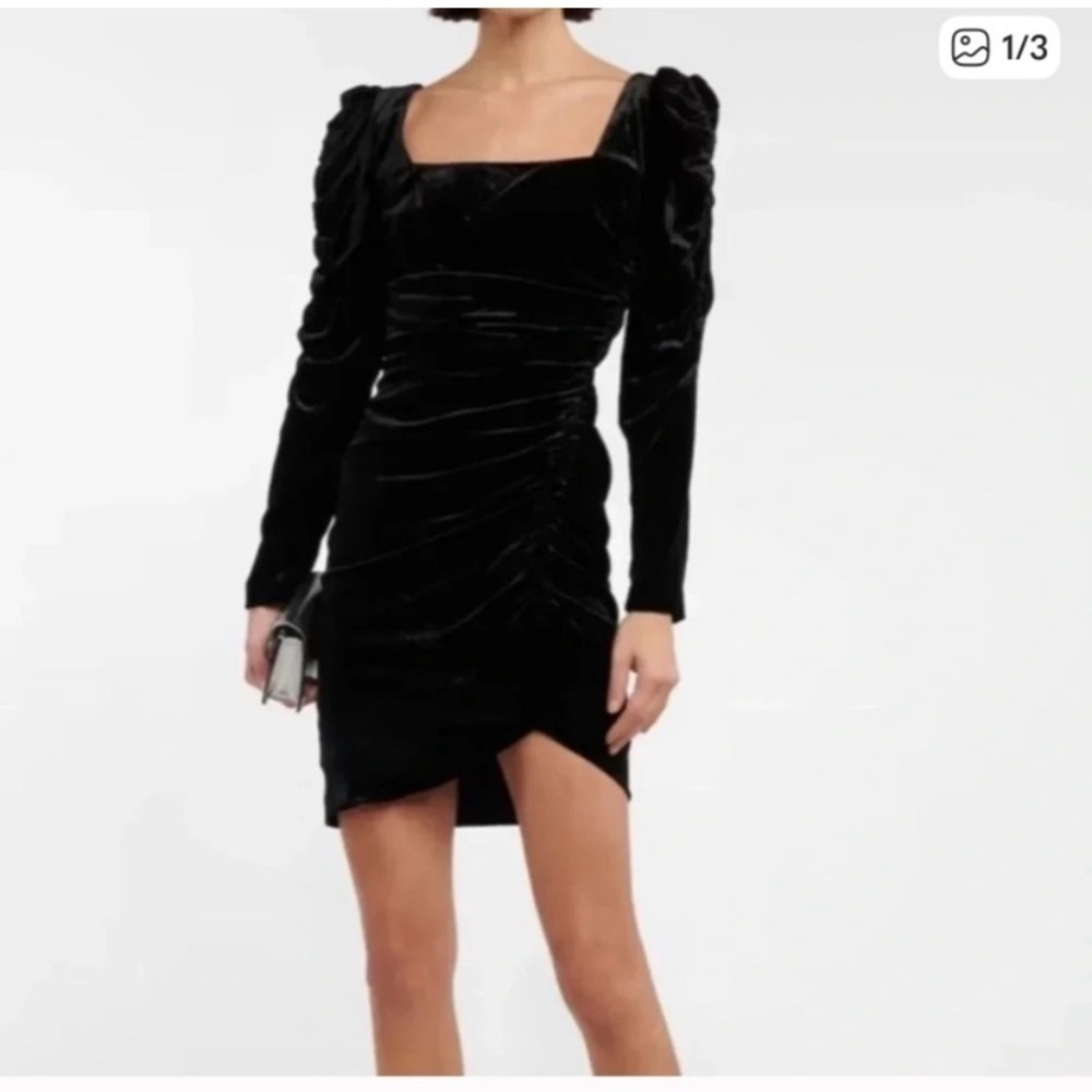 Veronica Beard toki Black Velvet Long Sleeves dress size 6